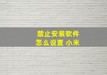 禁止安装软件怎么设置 小米